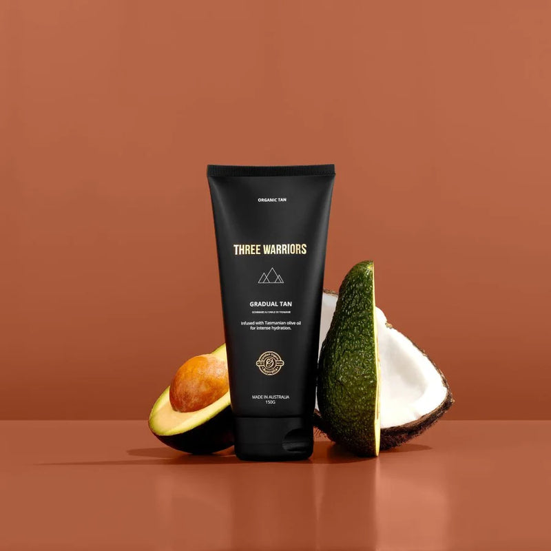 Three Warriors Natural Gradual Tan 150g – Hydrating Daily Gradual Self Tanner for a Natural Bronzed Glow