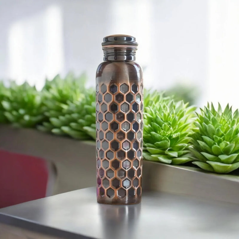 Zurit Copper Water Bottle 950ml Antique Honeycomb