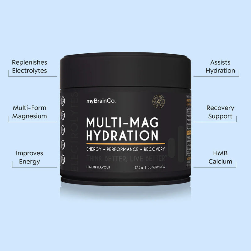My Brain Co Multi-Mag Hydration Lemon Flavour 375g / 30 serves