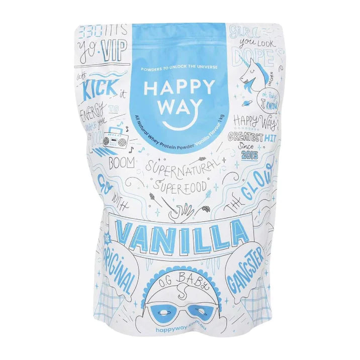 Happy Way Whey Protein Powder Vanilla 1kg