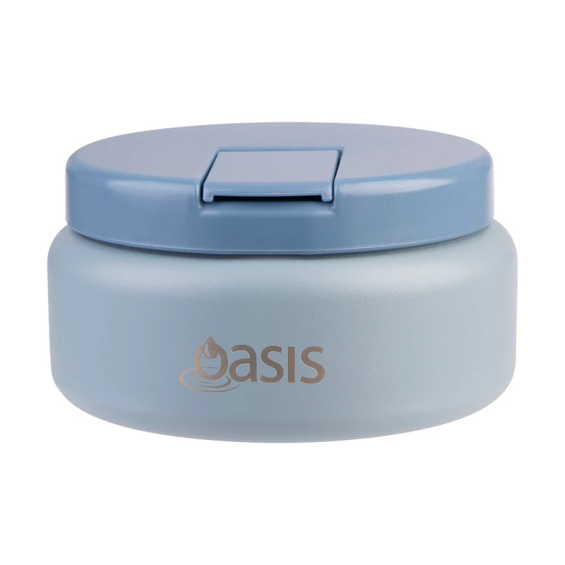 Oasis Double Wall Food Flask Quick Release lid Hazy Blue 230ml