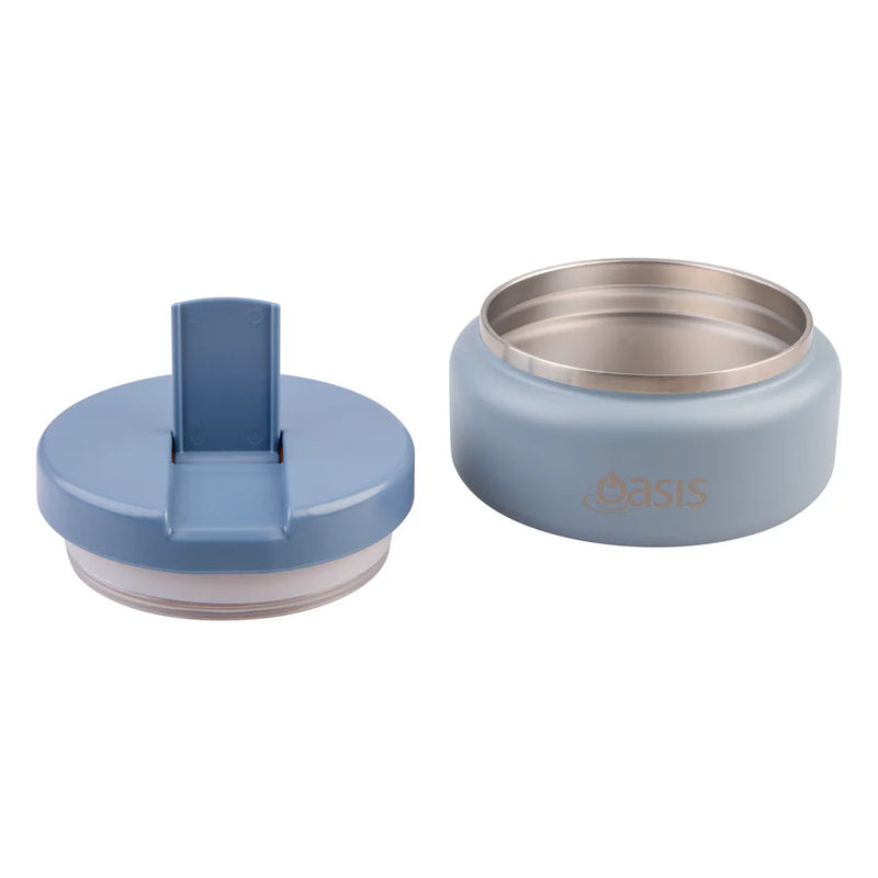 Oasis Double Wall Food Flask Quick Release lid Hazy Blue 230ml