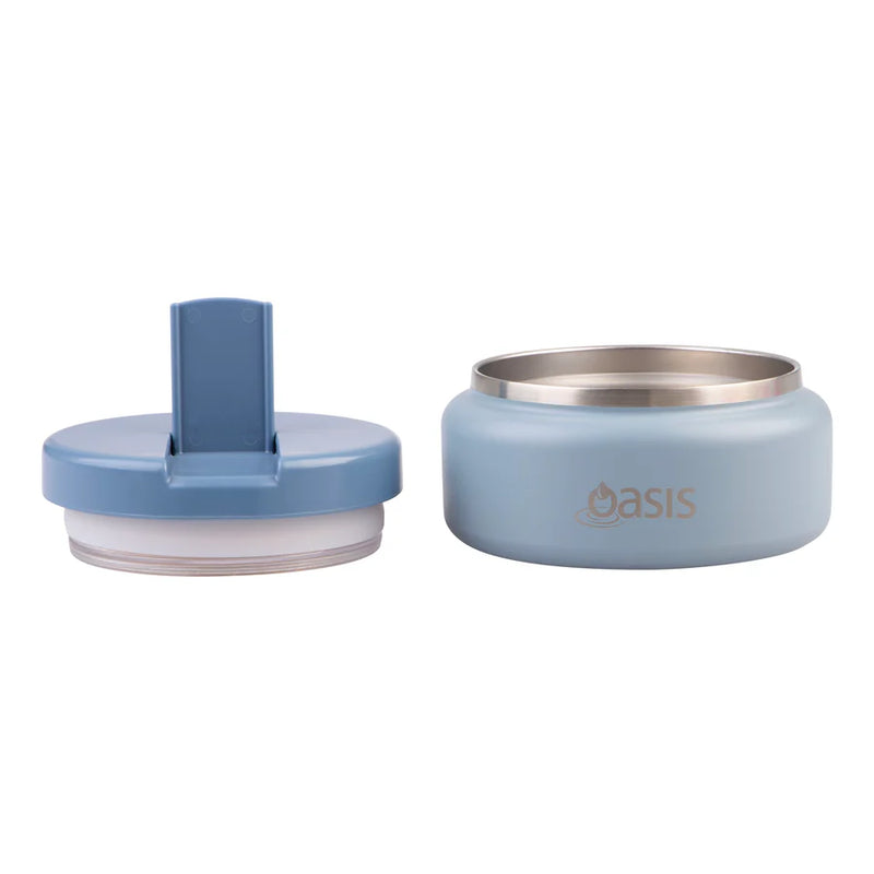Oasis Double Wall Food Flask Quick Release lid Hazy Blue 230ml