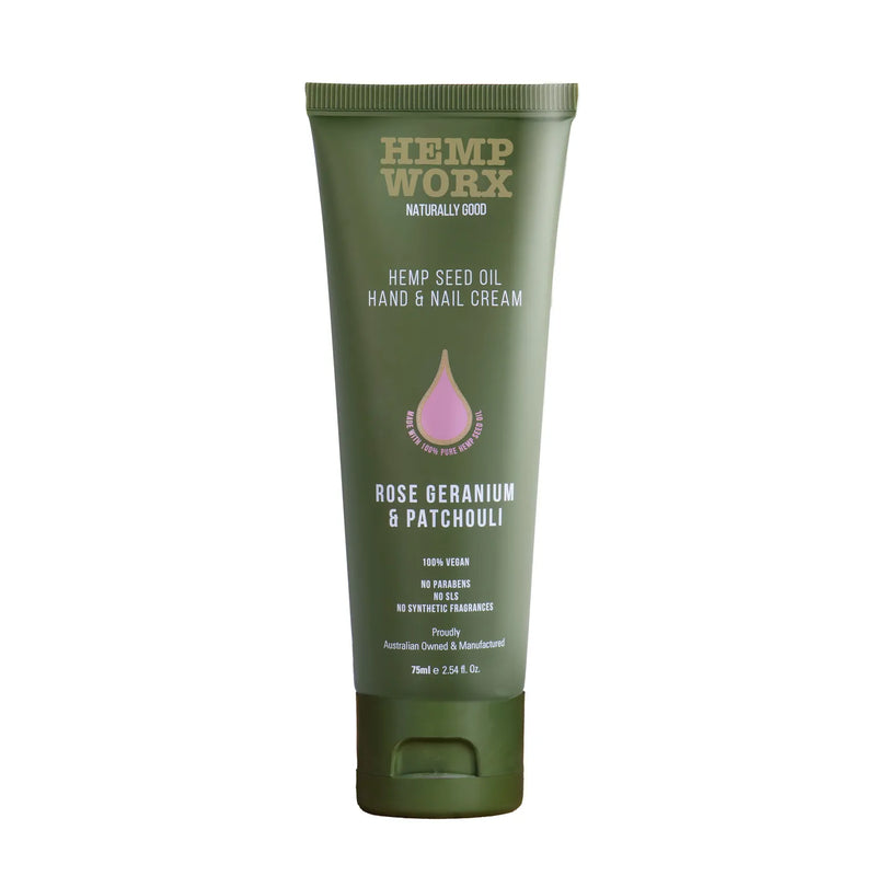 The Hemp Worx Handcream – Rose Geranium & Patchouli 75ml