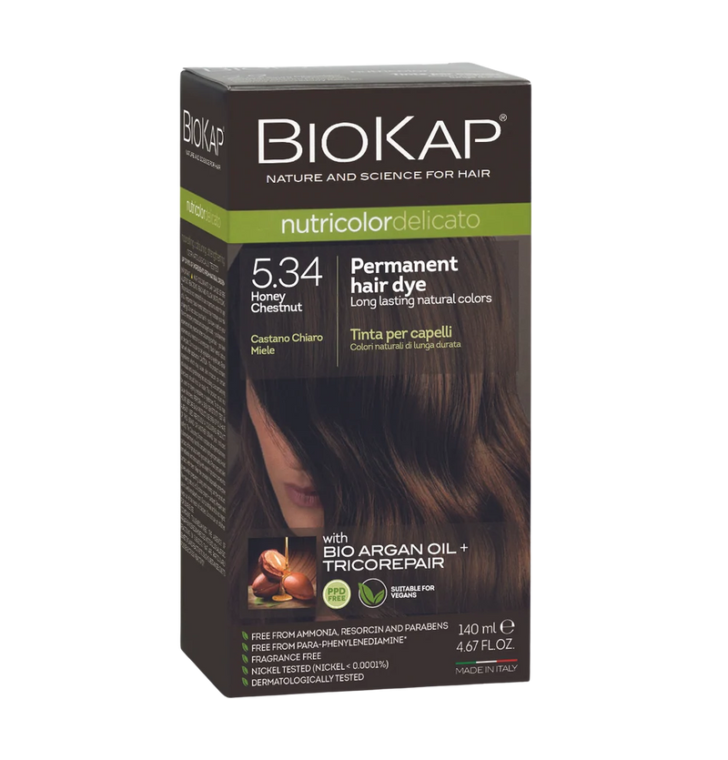 BioKap Nutricolor Delicato 5.34 Honey Chestnut Permanent Hair Dye - 140 ml
