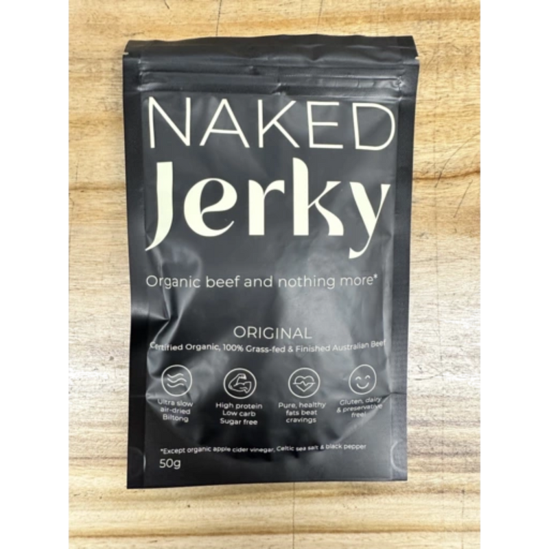Naked Jerky Organic Beef Jerky Original 50g