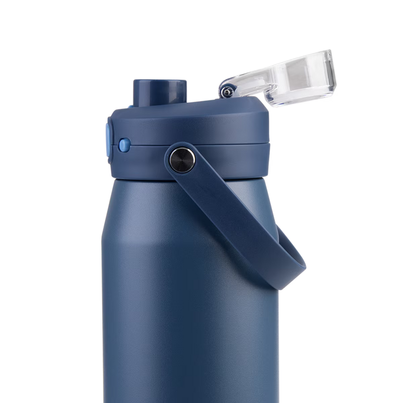 Oasis Ceramic Lined S/S Wall T/Wall INS. Capri Drink Bottle W/ Quick Release Lid 750ml (Indigo)