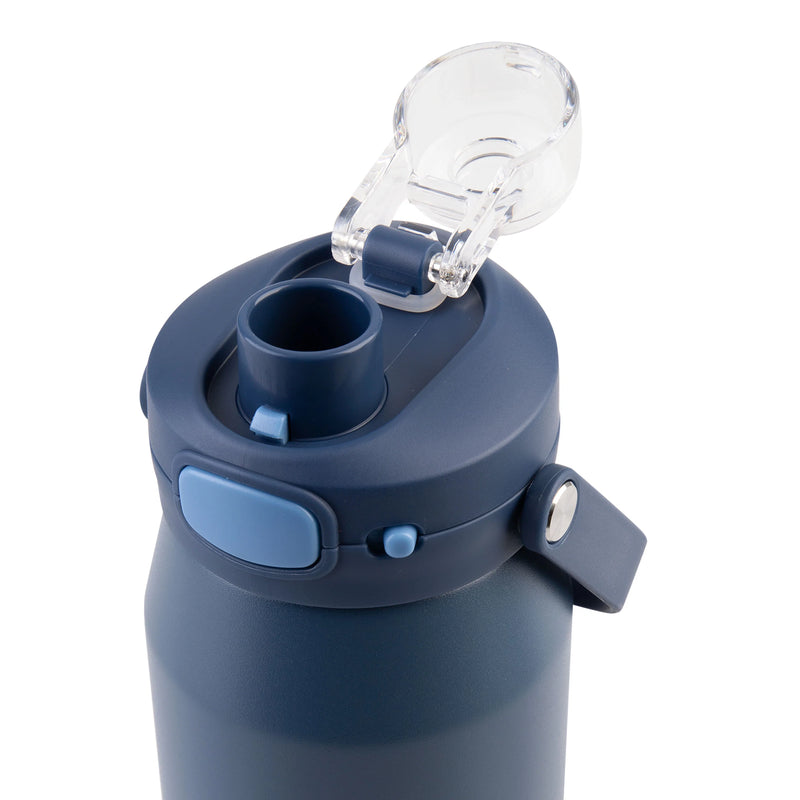 Oasis Ceramic Lined S/S Wall T/Wall INS. Capri Drink Bottle W/ Quick Release Lid 750ml (Indigo)