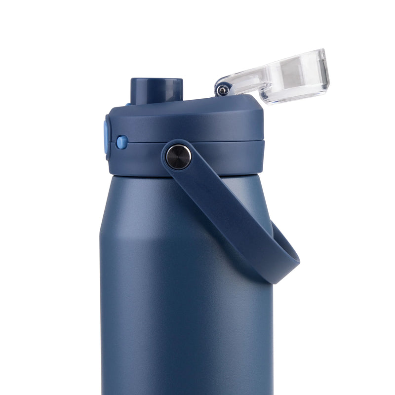 Oasis Ceramic Lined S/S Wall T/Wall INS. Capri Drink Bottle W/ Quick Release Lid 750ml (Indigo)