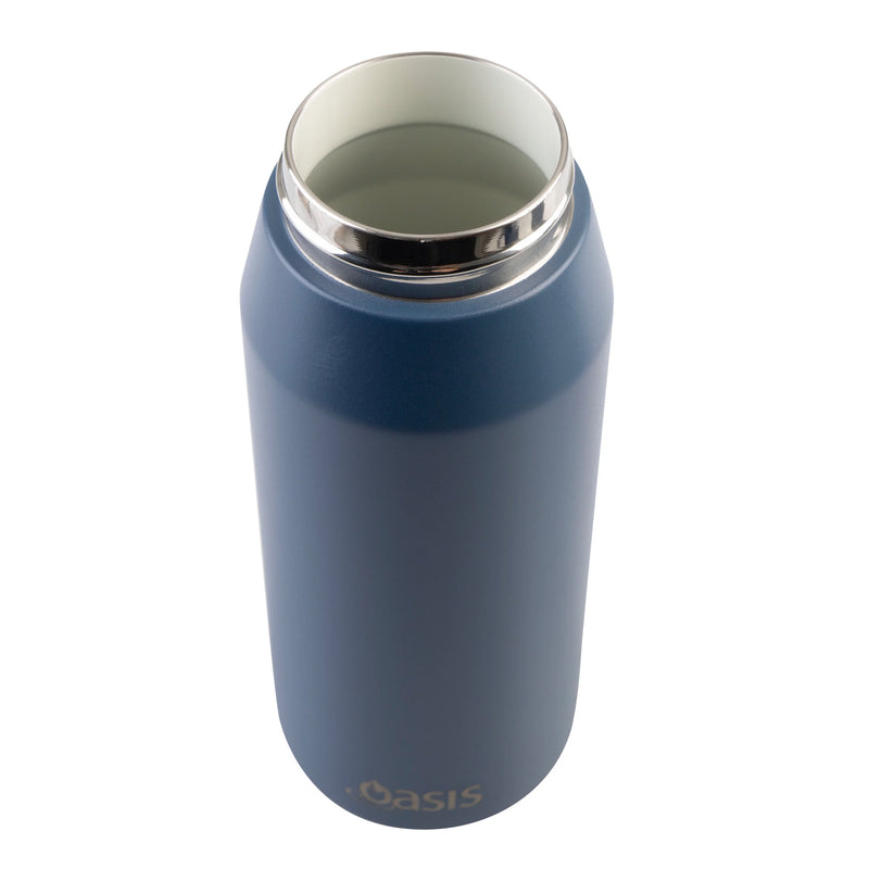 Oasis Ceramic Lined S/S Wall T/Wall INS. Capri Drink Bottle W/ Quick Release Lid 750ml (Indigo)
