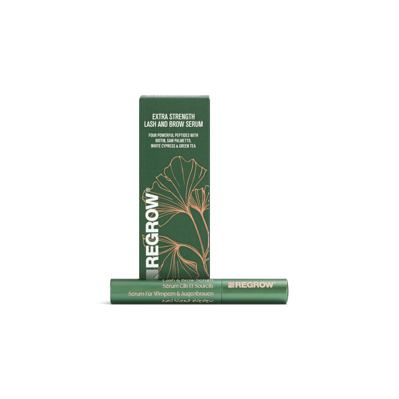 Regrow Natural Extra Strength Lash & Brow Serum With Biotin, Saw Palmetto, White Cypress & Green Tea 5ml | Vegan Friendly, Cruelty Free, Australian Made