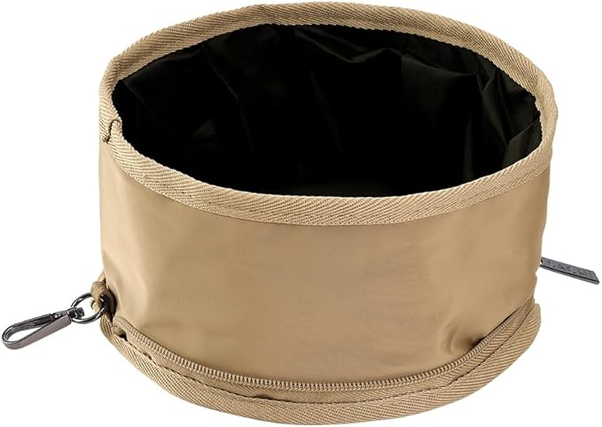 Sachi Pup Bowl Portable Folding Dog Bowl Latte
