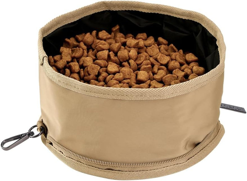 Sachi Pup Bowl Portable Folding Dog Bowl Latte