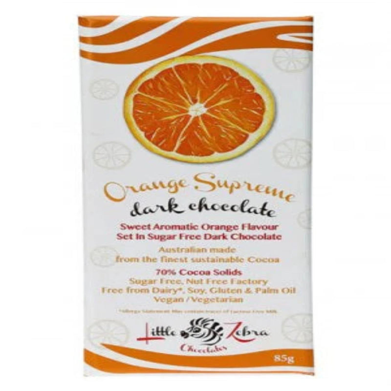 LITTLE ZEBRA Orange Supreme 72% Dark Chocolate 85g
