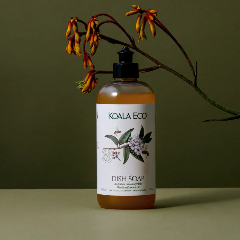 Koala Eco Natural Dish Soap With Lemon Myrtle + Mandarin 500ml | Biodegradable, Plant Based, Australian Made