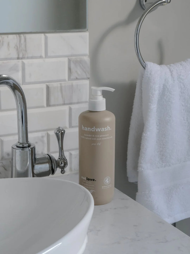 Euclove Handwash Lavender & Rose Geranium 500ml| Australian Made, Ethical Packaging, Vegan & Cruelty Free