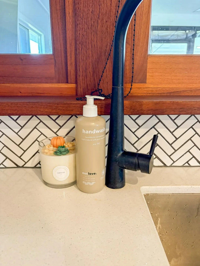 Euclove Handwash Lavender & Rose Geranium 500ml| Australian Made, Ethical Packaging, Vegan & Cruelty Free