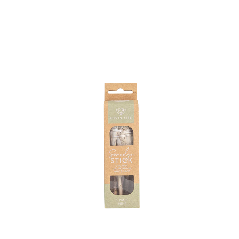 Luvin Life Organic White Sage Smudge Stick Mini – Natural Cleansing & Aromatherapy Herb Bundle
