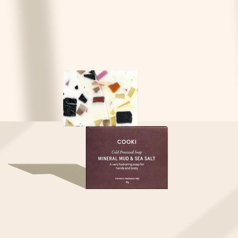 Cooki Haircare Mineral Mud & Sea Salt Cold Processed Soap Bar 90g