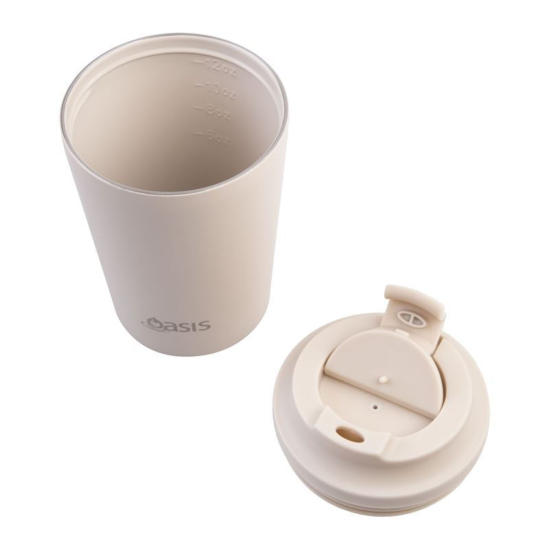 Oasis Ceramic Lined S/S D/Wall Insulated Coffee Cup Oat 360ml