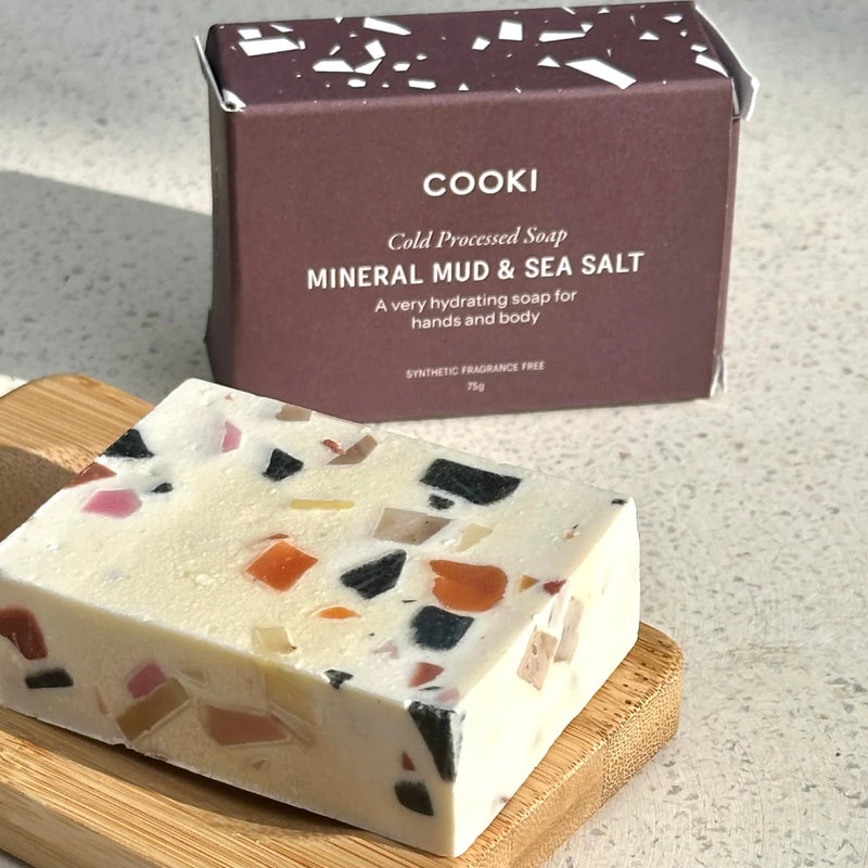 Cooki Haircare Mineral Mud & Sea Salt Cold Processed Soap Bar 90g