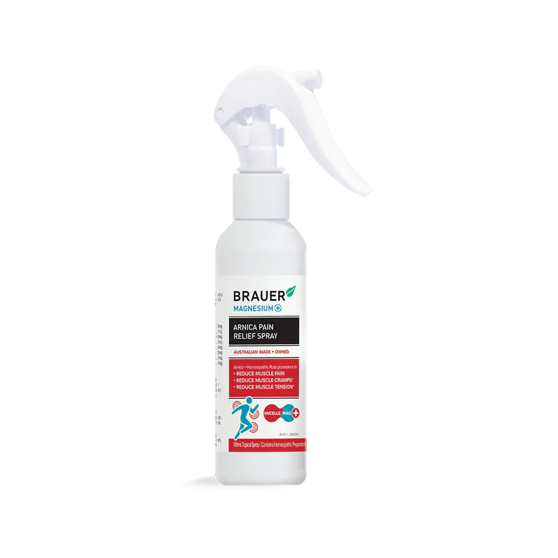 Brauer Magnesium+ Arnica Pain Relief Spray 100ml – Muscle & Joint Pain Relief Spray with Magnesium