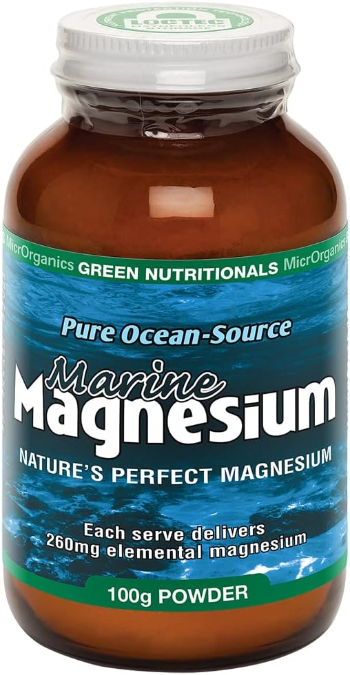 Green Nutritionals Marine Magnesium Powder 100g – Natural Magnesium Supplement for Muscle, Nerve & Energy Support