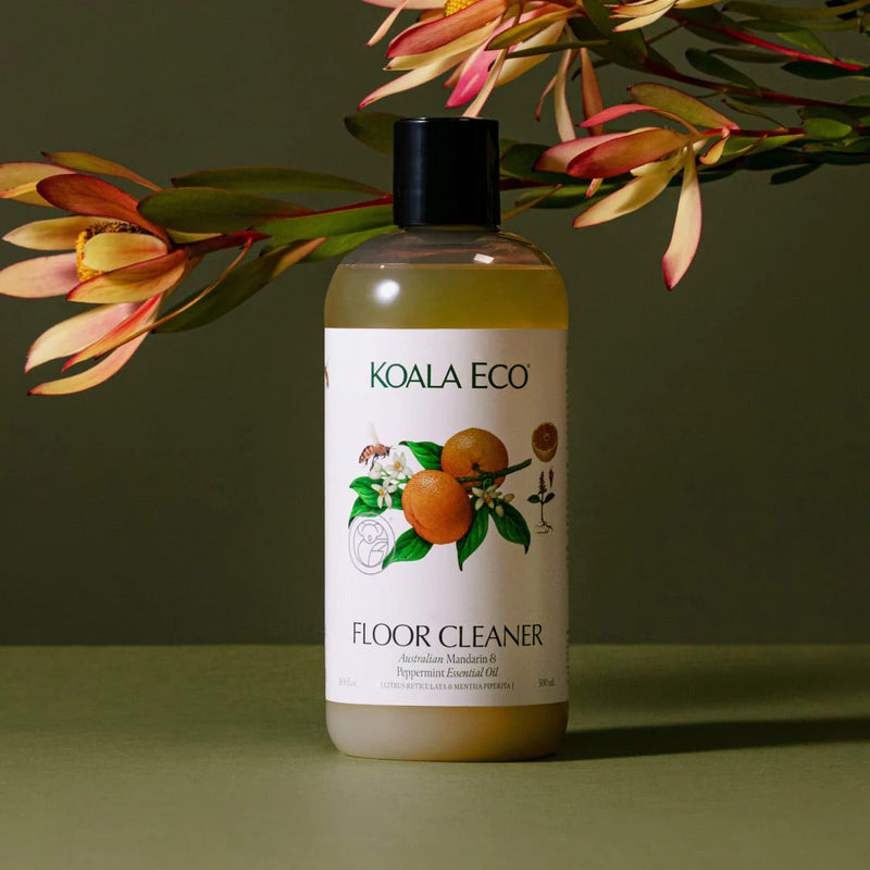 Koala Eco Natural Floor Cleaner With Mandarin + Peppermint 500ml | Biodegradable, Plant Based, Australian Made, Vegan