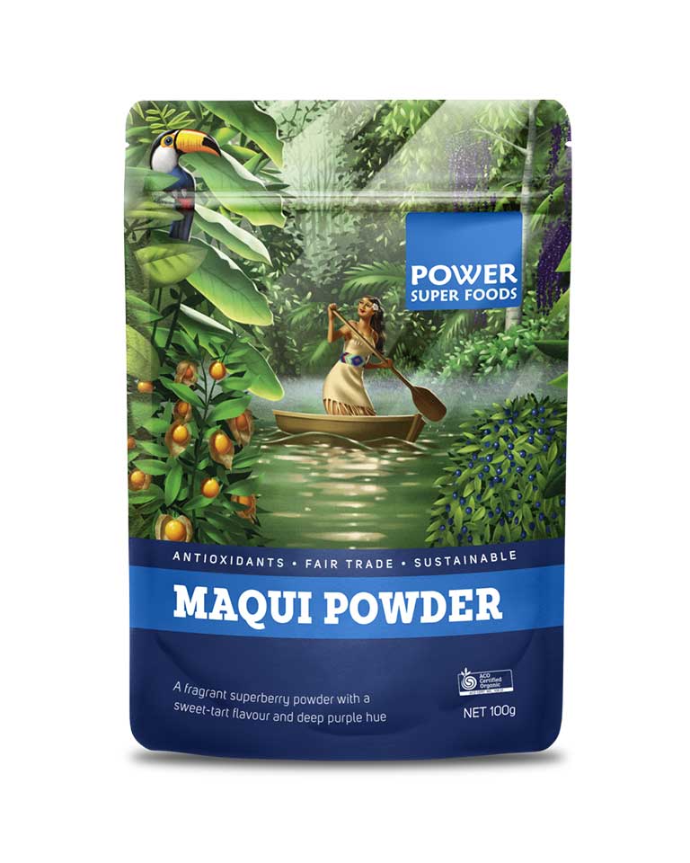 Power Super Foods Organic Maqui Powder 100g - Patagonian Superfruit Antioxidant Boost