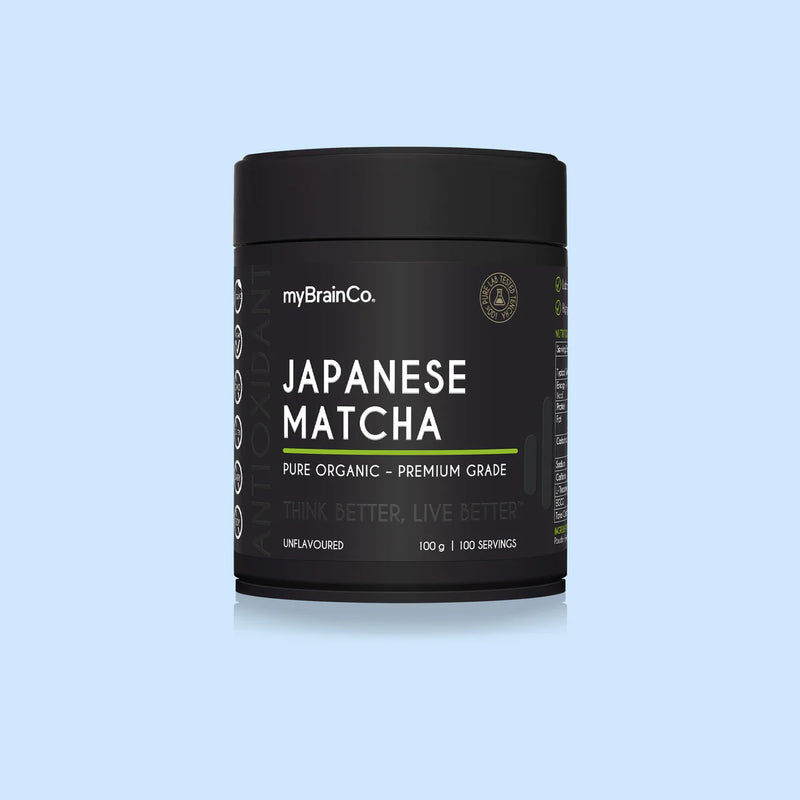 My Brain Co Organic Matcha 100g - Japanese Ceremonial Grade Green Tea Powder
