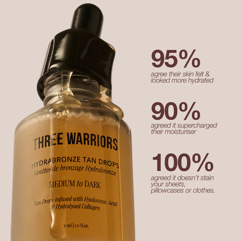 Three Warriors Hydrabronze Tan Drops Medium-Dark 30ml