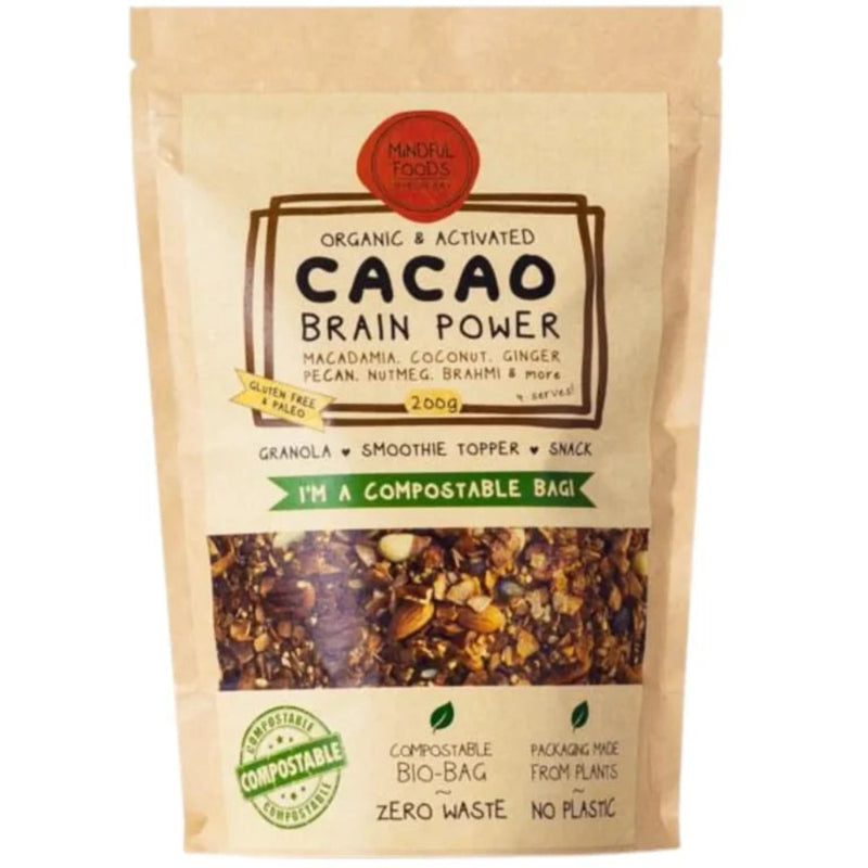 Mindful Foods Organic & Activated Cacao Brain Power SML 200g