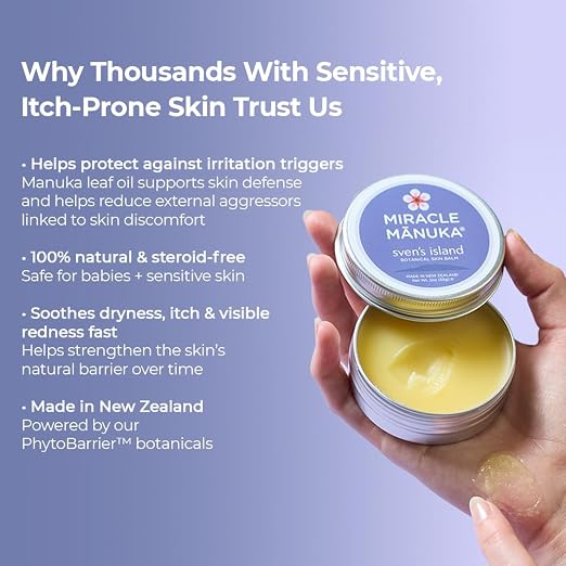 Sven's Island Miracle Manuka Skin Balm 100g | Nourishing Balm with Manuka Leaf Oil | Moisturising Care for Dry & Sensitive Skin