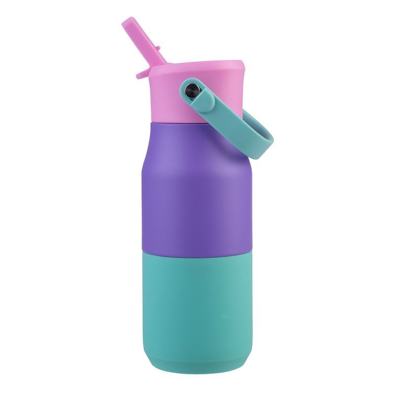 Oasis Junior Insulated Sipper Drink Bottle 400ml Mermaid Purple - Double Wall Stainless Steel Kids Thermos