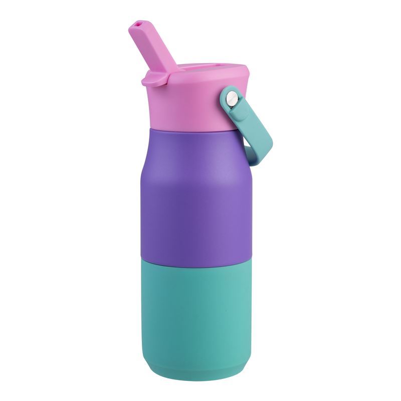 Oasis Junior Insulated Sipper Drink Bottle 400ml Mermaid Purple - Double Wall Stainless Steel Kids Thermos