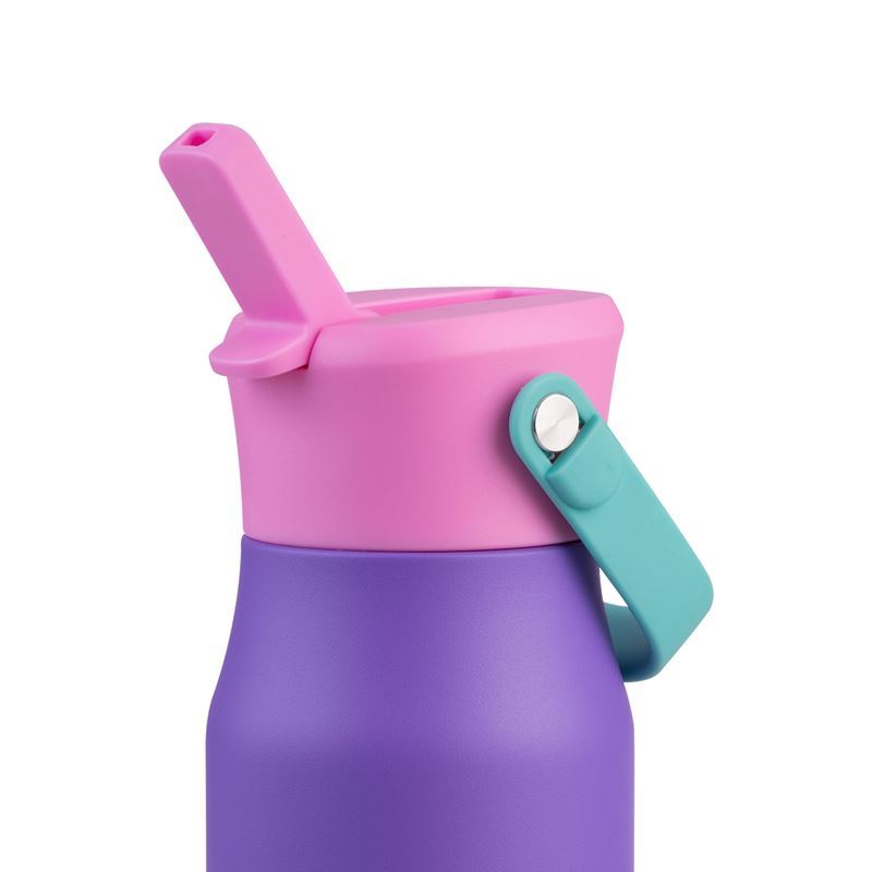 Oasis Junior Insulated Sipper Drink Bottle 400ml Mermaid Purple - Double Wall Stainless Steel Kids Thermos