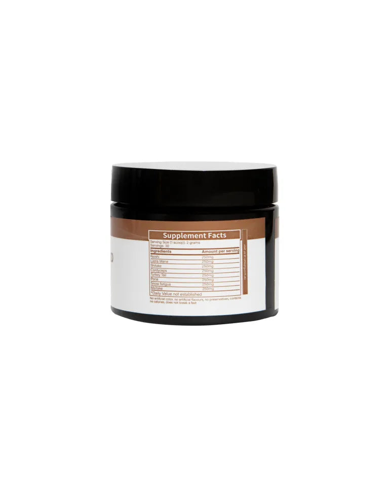 Omsorg Organic Mushroom Blend 60 g | Full-Spectrum Medicinal Mushrooms — Immunity, Energy & Wellness Powder