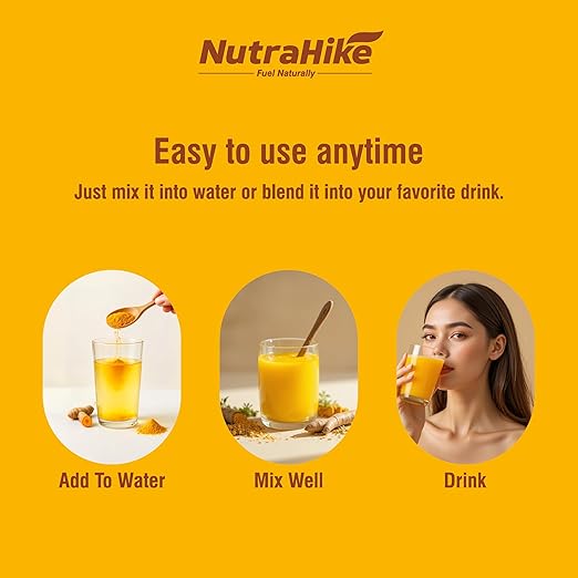 NutraHike Curcumin Powder 60g – 95% Curcuminoids Turmeric Extract with Black Pepper (Piperine), High Potency, 60 Servings
