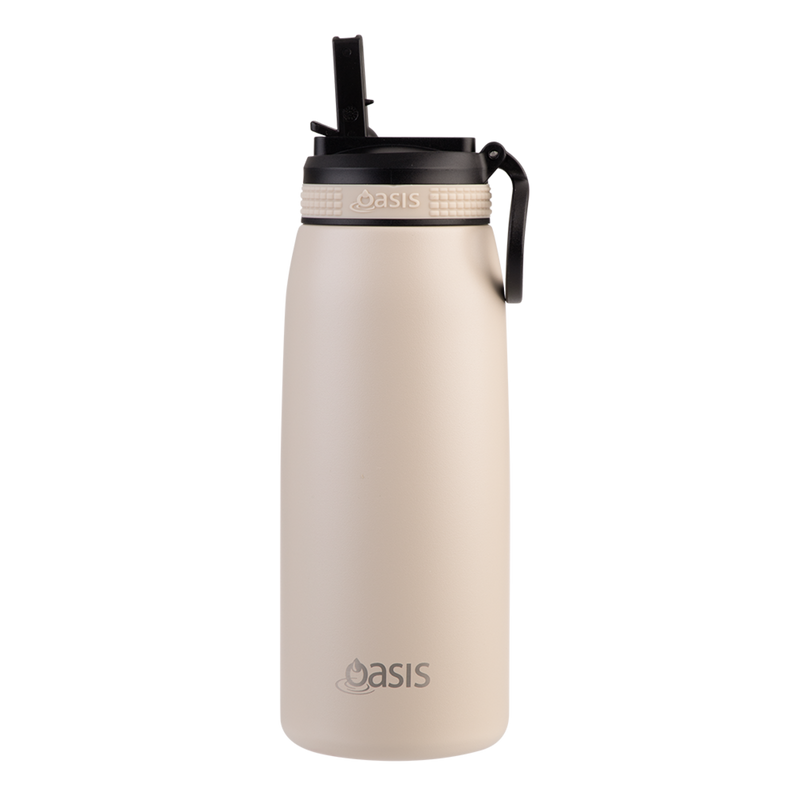 Oasis Stainless Steel Double Wall Insulated Sports Bottle 780ml – Oat | Large Capacity Vacuum Sports Drink Bottle