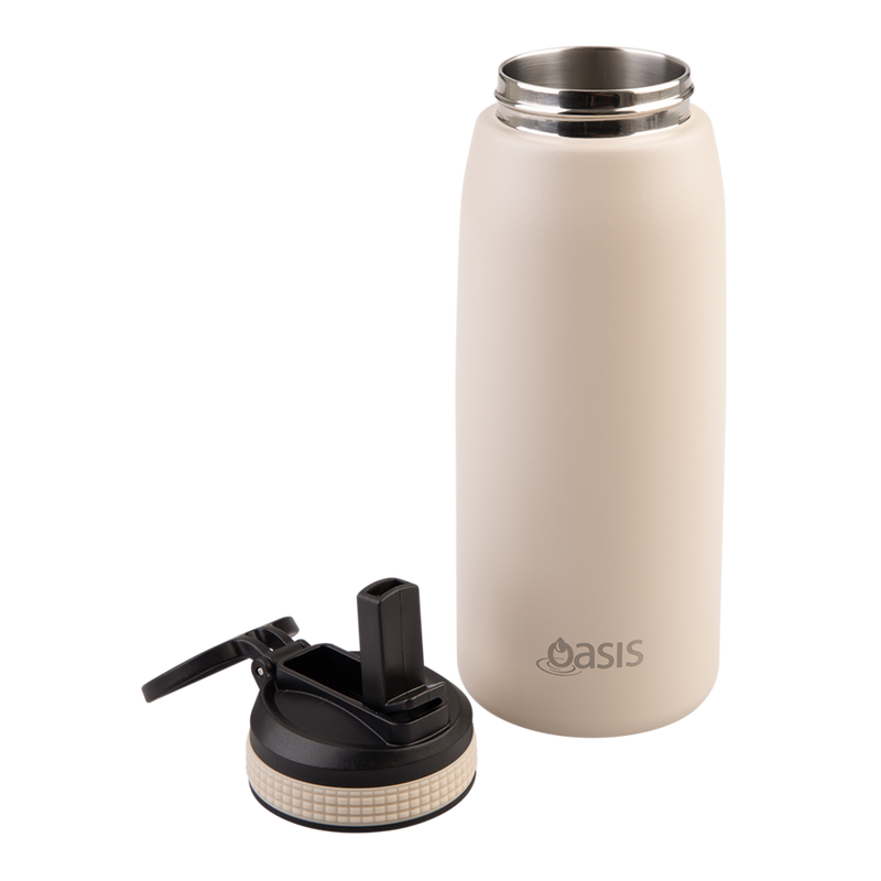 Oasis Stainless Steel Double Wall Insulated Sports Bottle 780ml – Oat | Large Capacity Vacuum Sports Drink Bottle