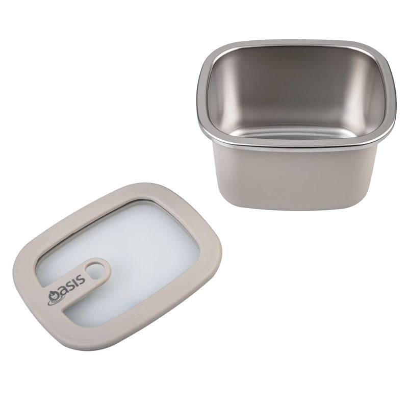 Oasis Microwave Safe Stainless Steel Rectangular Container - Oat- 500ml