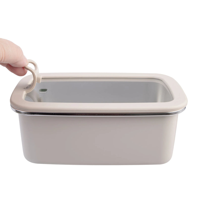 Oasis Microwave Safe Stainless Steel Container 1.1L Rectangle - Oat