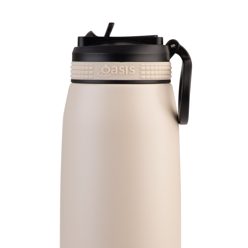 Oasis Stainless Steel Double Wall Insulated Sports Bottle 780ml – Oat | Large Capacity Vacuum Sports Drink Bottle