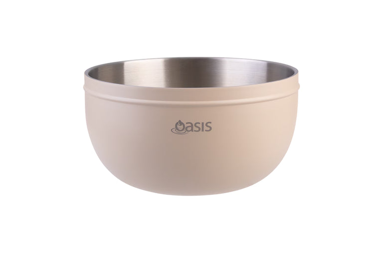 Oasis Stainless Steel Double Wall Salad Bowl Oat 2.8L