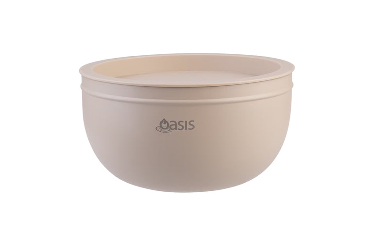Oasis Stainless Steel Double Wall Salad Bowl Oat 2.8L