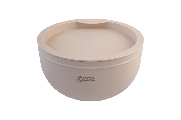 Oasis Stainless Steel Double Wall Salad Bowl Oat 2.8L