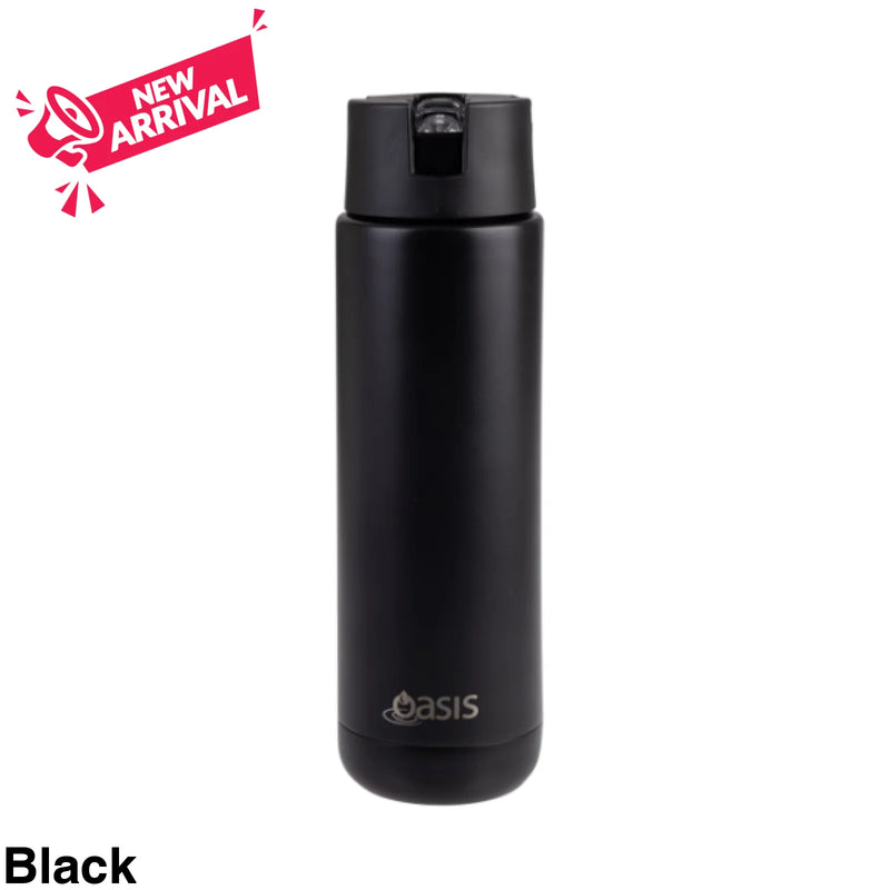 Oasis Ceramic Lined S/S Triple Wall Insulated "Moda" Drink Bottle 700ml Black