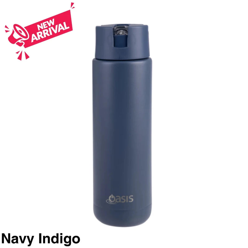 Oasis Ceramic Lined S/S Triple Wall Insulated "Moda" Drink Bottle 700ml Indigo