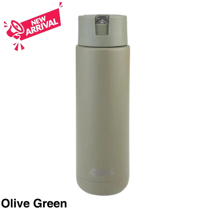 Oasis Ceramic Lined S/S Triple Wall Insulated "Moda" Drink Bottle 700ml Olive Green