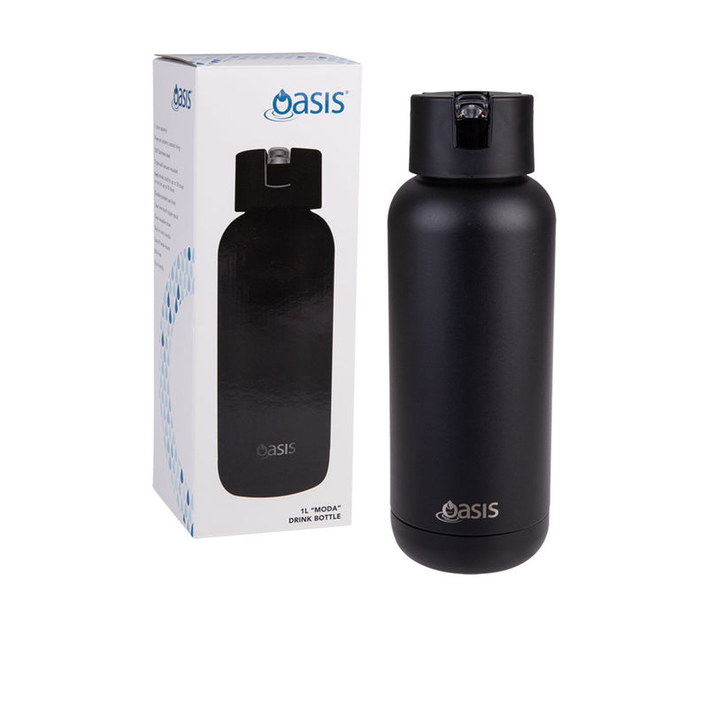 Oasis Moda 1L Drink Bottle - Black